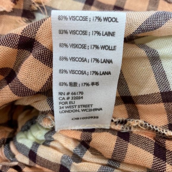 Free People We The Free Pacific Dawn Plaid Shirt Size Large NWT Peach Tree Combo - Picture 8 of 9